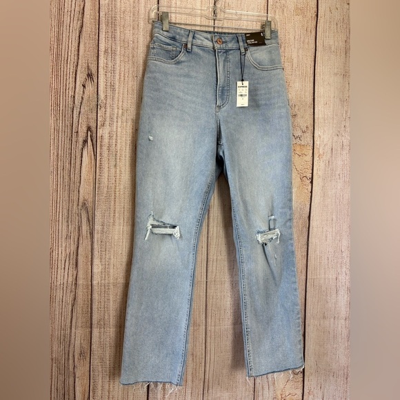 Express Womens Raw hem Curvy mom distressed jeans size 6 - Picture 2 of 9
